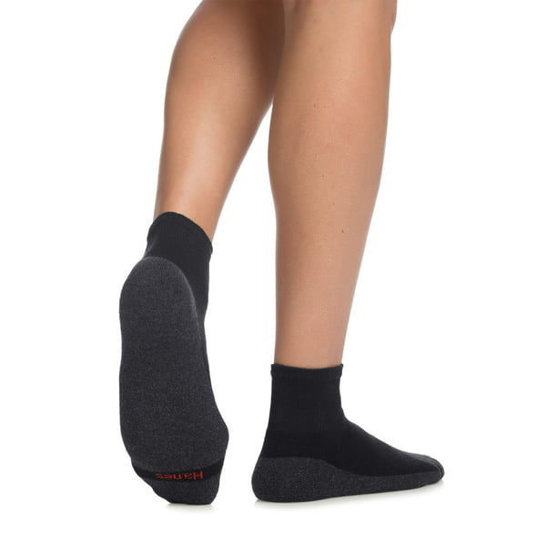 Hanes Men's Ankle Socks 6-Pack ComfortBlend Comfort Durable Heel White or Black 